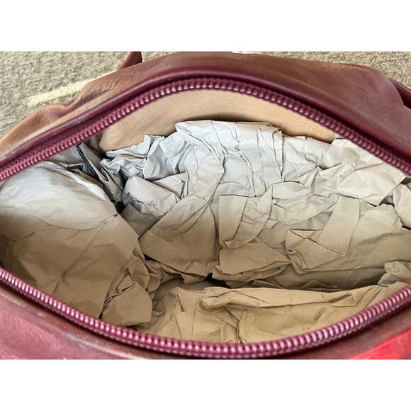 Vintage nos Made in Tuscany red leather UNIQUE purse bag - Picture 11 of 16